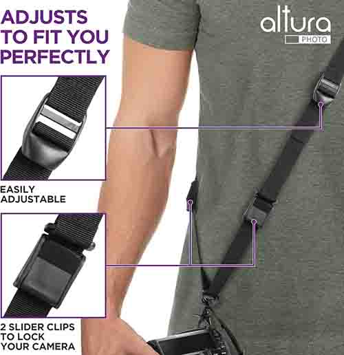 Altura Photo Camera Neck Strap w. Quick Release & Safety Tether For Photographers