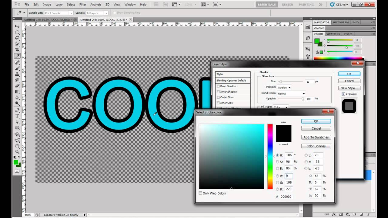 Outline Text In Photoshop