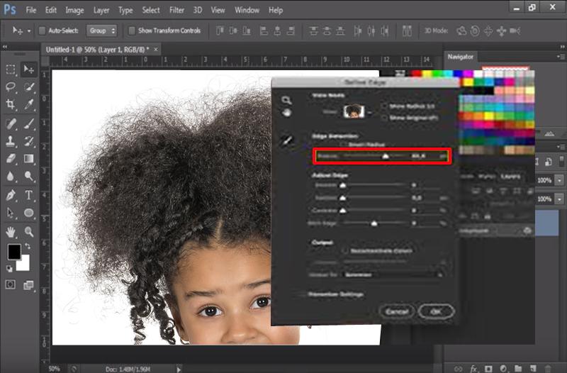 where is the refine edge tool in photoshop cc