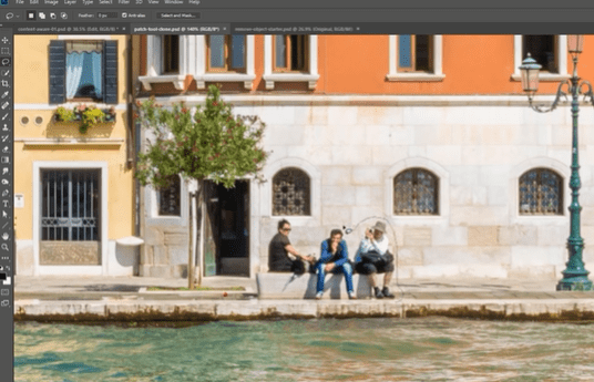 Use Patch tool for remove object from image on photoshop