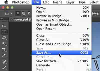 Save your image in photoshop